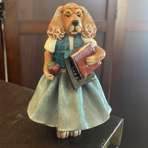 Vintage Enesco/DONNA LITTLE/Dog/TEACHER/Resin 1998‎